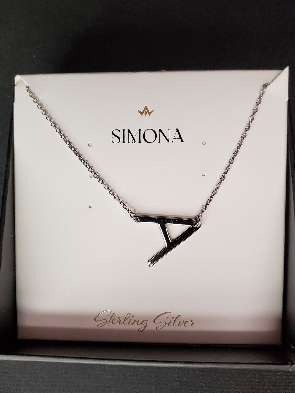 Sterling Silver Initial 'A' Pendant Necklace